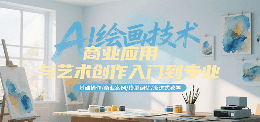 AI绘画技术商业应用与艺术创作入门到专业，基础操作/商业案例/模型调优/渐进式教学-阳明聊项目