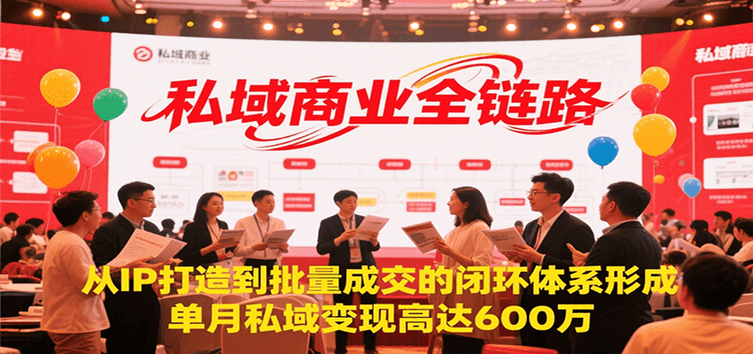 私域商业全链路，从IP打造到批量成交的闭环体系形成，单月私域变现600万-阳明聊项目