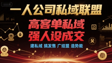 一人公司私域联盟，高客单私域，强人设成交，建私域 搞发售 广结盟 造势能-阳明聊项目
