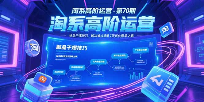 淘系高阶运营-第70期，标品干爆技巧，解决难点策略，大佬操盘方法-阳明聊项目