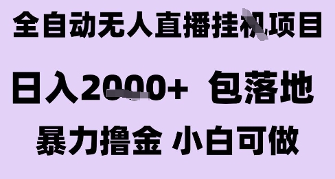 最新全自动抖音无人直播挂G项目，日入2k+ 包落地暴力撸金，小白可做【揭秘】-阳明聊项目