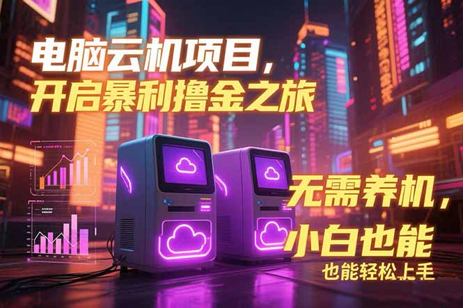 电脑云机项目 暴力撸金玩法，不需要养机 配置没有要求 单机100个窗口一…-阳明聊项目