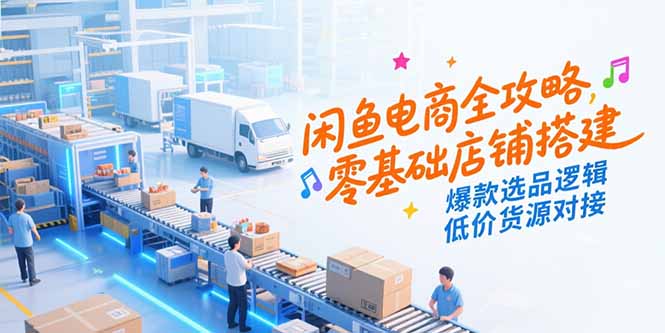 闲鱼电商全攻略，零基础店铺搭建，爆款选品逻辑，低价货源对接-阳明聊项目