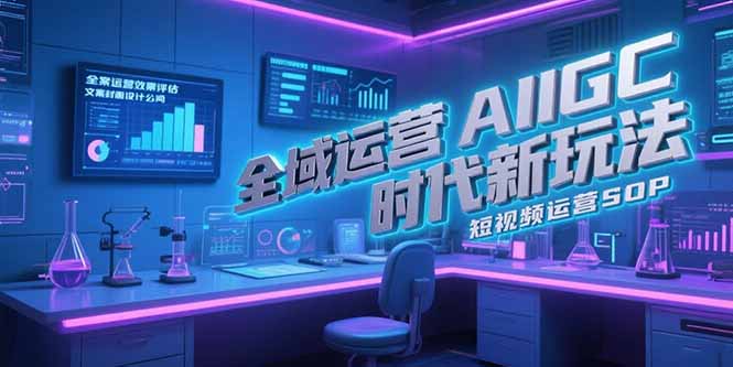 全域运营AIGC时代新玩法，文案封面设计公式，短视频运营SOP-阳明聊项目