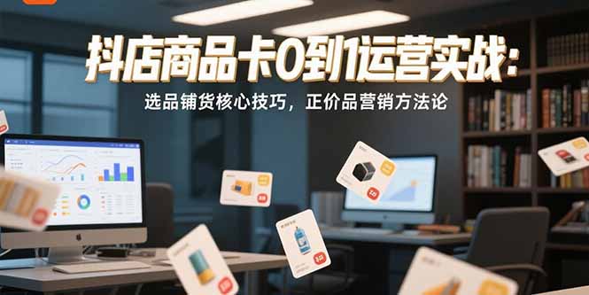 抖店商品卡0到1运营实战：选品铺货核心技巧，正价品营销方法论-阳明聊项目