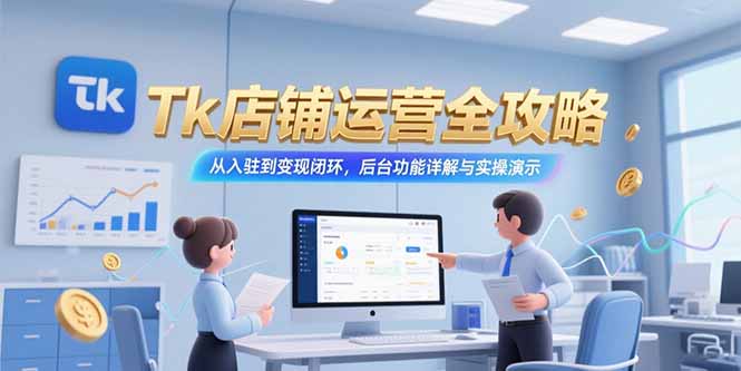 Tk店铺运营全攻略，从入驻到变现闭环，后台功能详解与实操演示-阳明聊项目