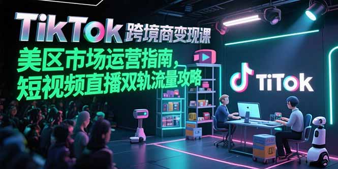 TikTok跨境电商变现课，美区市场运营指南，短视频直播双轨流量攻略-阳明聊项目
