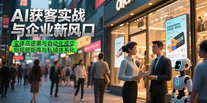 AI获客实战与企业新风口，实体店逆袭与自动化成交 短视频矩阵与私域体系化-阳明聊项目