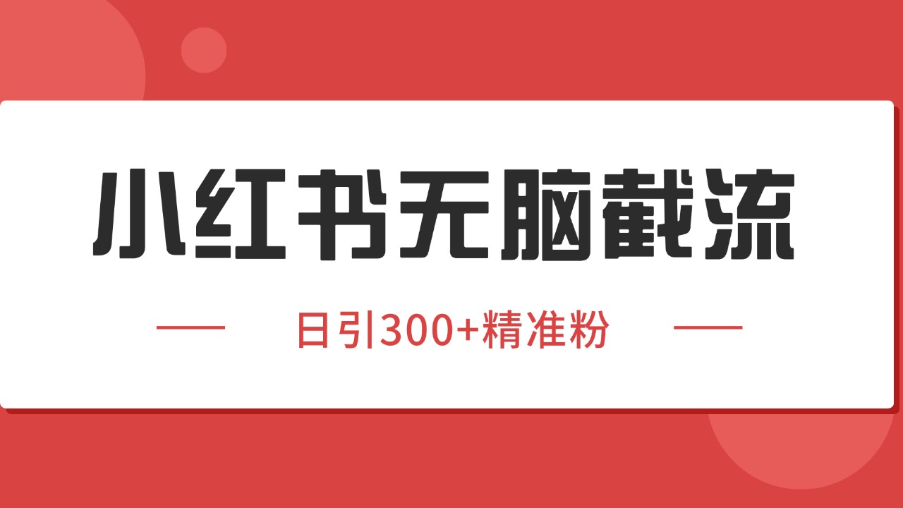 小红书截流同行客源，独家野路子获客玩法 日引200+暴力获客-阳明聊项目