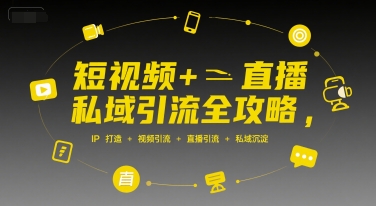 短视频+直播私域引流全攻略，IP打造 +视频引流 +直播引流 +私域沉淀-阳明聊项目