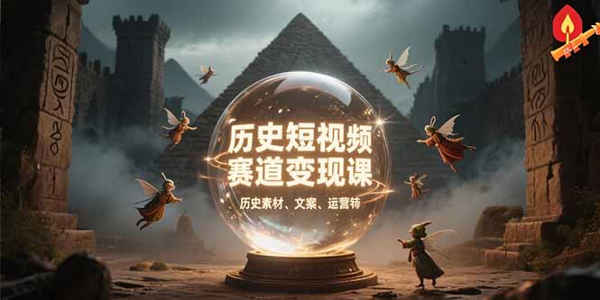 历史短视频赛道变现课，百集素材库应用，文案剪辑技巧，账号运营全案-阳明聊项目