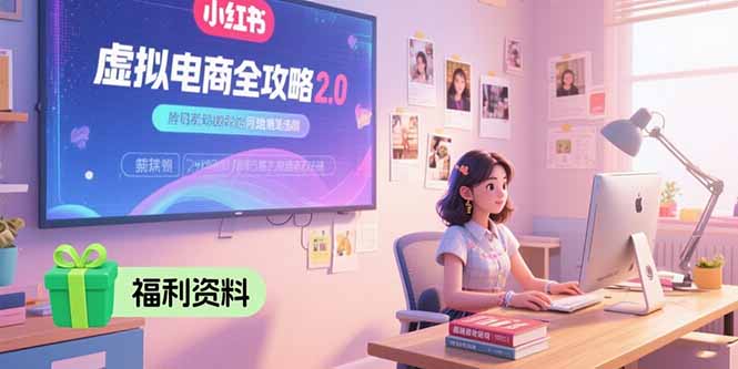 虚拟电商全攻略2.0，开店选品实操流程，账号定位、货源发布、笔记发布技巧-阳明聊项目
