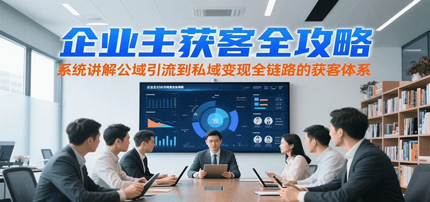 企业主获客全攻略，系统讲解公域引流到私域变现全链路的获客体系-阳明聊项目