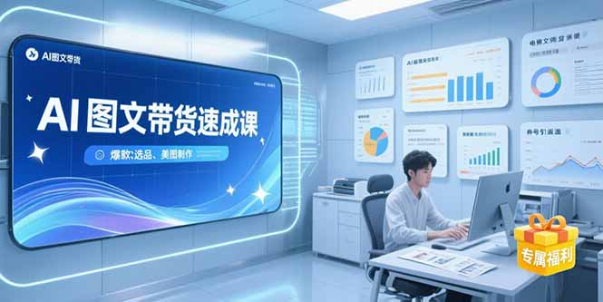 AI图文带货速成课，养号引流秘籍，爆款选品策略，美图制作全流程-阳明聊项目