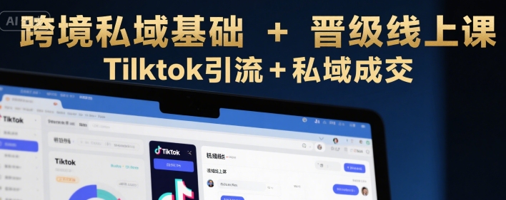 跨境私域基础+晋级线上课，Tilktok引流+私域成交-阳明聊项目